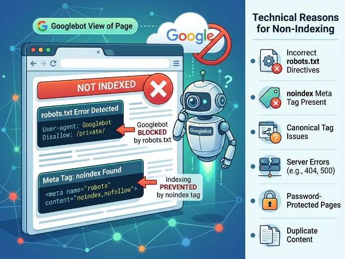 Tại sao Google nhìn thấy trang đó nhưng không lập chỉ mục?